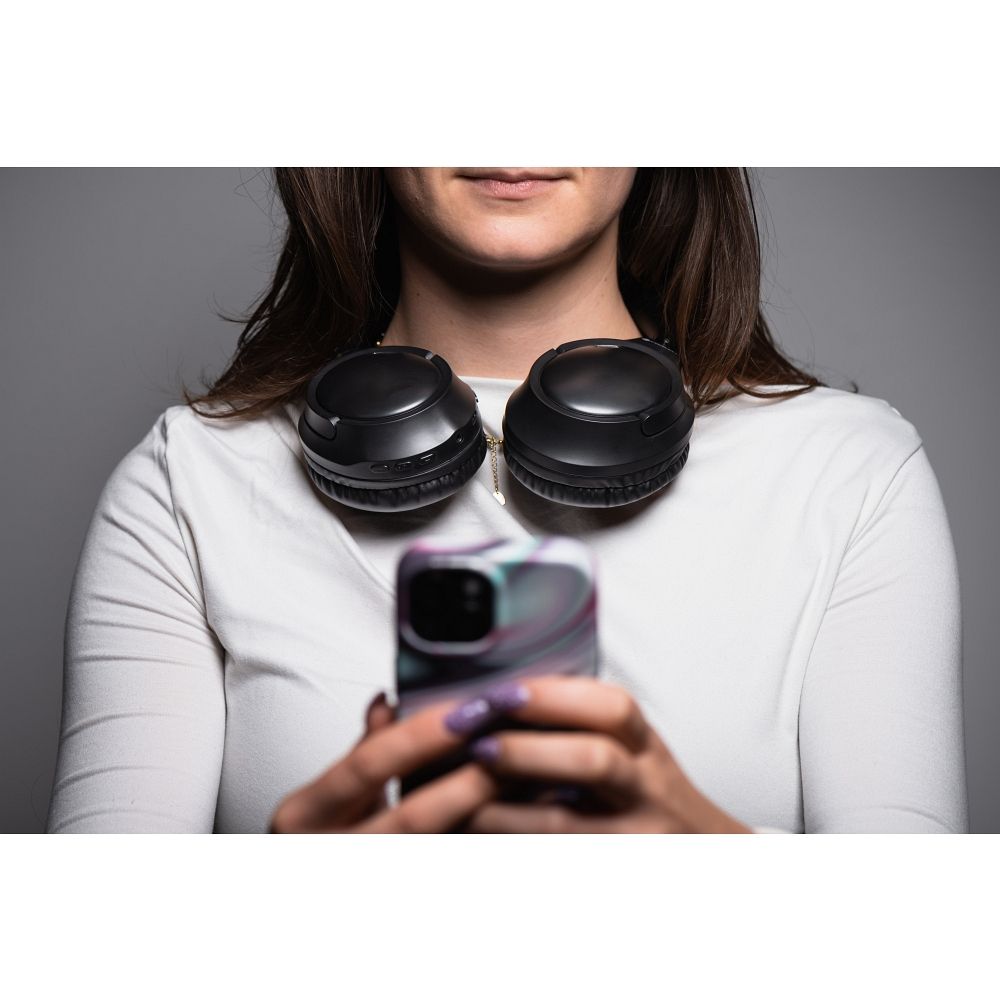 Forcell F-Audio Vibe ANC + ENC + TUYA APP Kabellose On-Ear-Kopfhörer Schwarz